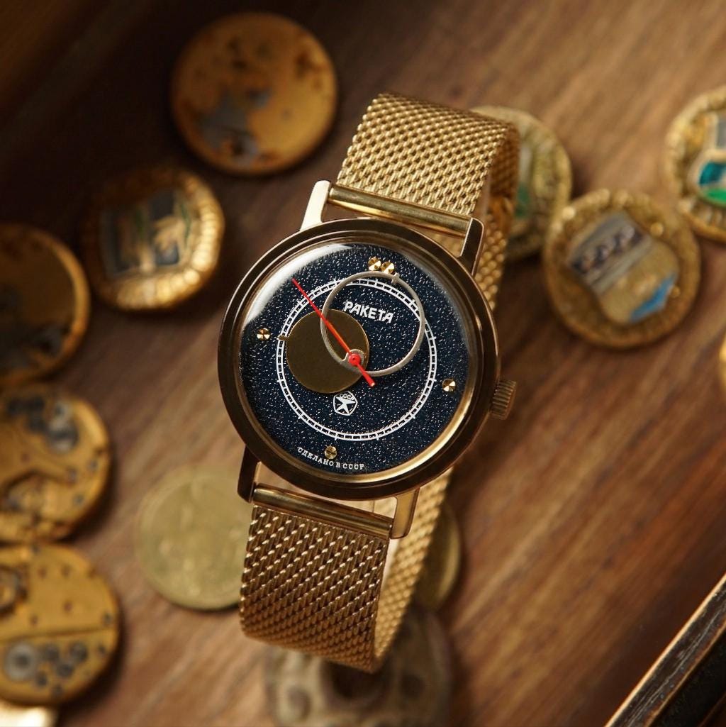 Copernic « Méridien » — Cadran Bleu & Or · 35 mm